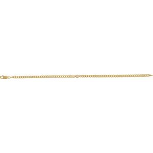 14K Yellow Gold Natural Diamond Round 3.5 Mm 8.43 X 4.5 Mm 7 In I1, G-H Polished 1/5 Ct Natural Diamond Link Bracelet