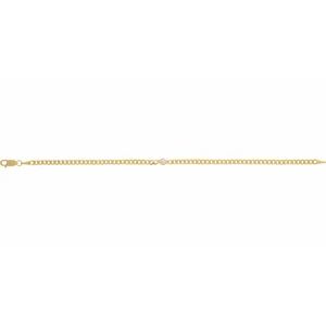 14K Yellow Gold Natural Diamond Round 3 Mm 7.99 X 4 Mm 7 In I1, G-H Polished 1/10 Ct Natural Diamond Link Bracelet