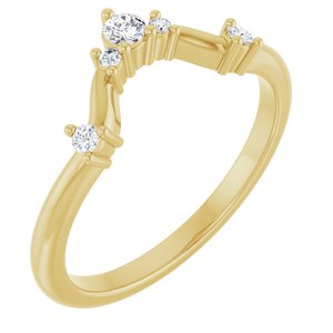 14K Yellow Gold Round 2.5 Mm Polished 1/4 Ctw Natural Diamond Anniversary Band Size 7