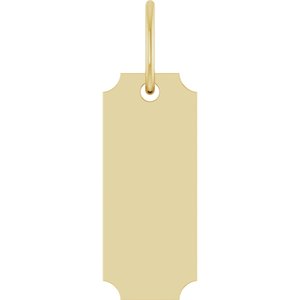 14K Yellow Gold 15.9 X 5 Mm Polished Engravable Dog Tag Pendant