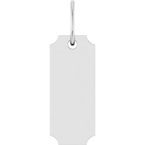 Platinum 15.9 X 5 Mm Polished Engravable Dog Tag Pendant
