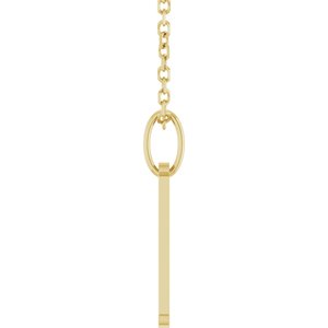 14K Yellow Gold 15.9 X 5 Mm 16-18 In Polished Engravable Dog Tag Necklace