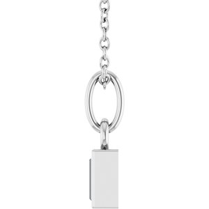 14K White Gold Straight Baguette 4 X 2Mm Gh Vs 1/10 Ctw Lab Grown Diamond Solitaire Necklace, Length: 18 Mm
