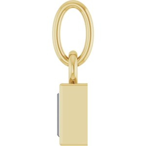 14K Yellow Gold Straight Baguette 4 X 2Mm Ghi Si2-Si3 1/10 Ctw Natural Diamond Solitaire Pendant
