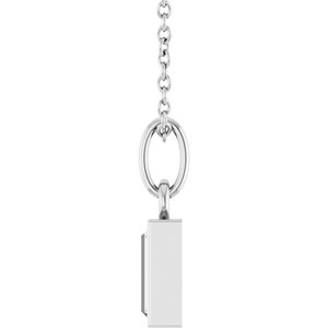 14K White Gold Straight Baguette 6 X 3Mm Gh Vs 3/8 Ctw Lab Grown Diamond Solitaire Necklace, Length: 18 Mm
