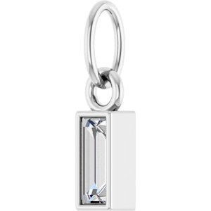 14K White Gold Straight Baguette 5 X 2Mm Gh Vs 1/6 Ctw Lab Grown Diamond Solitaire Pendant