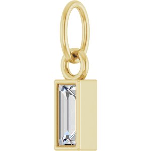 14K Yellow Gold Straight Baguette 5 X 2Mm Gh Vs 1/6 Ctw Lab Grown Diamond Solitaire Pendant
