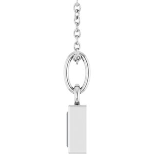 14K White Gold Straight Baguette 5 X 2Mm Ghi Si2-Si3 1/6 Ctw Natural Diamond Solitaire Necklace, Length: 18 In