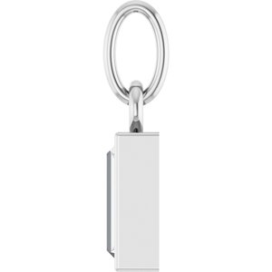 14K White Gold Straight Baguette 6 X 3Mm Gh Vs 3/8 Ctw Lab Grown Diamond Solitaire Pendant