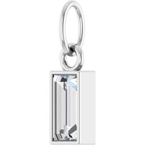 14K White Gold Straight Baguette 6 X 3Mm Gh Vs 3/8 Ctw Lab Grown Diamond Solitaire Pendant