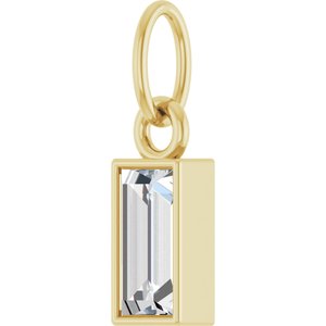 14K Yellow Gold Straight Baguette 6 X 3Mm Gh Vs 3/8 Ctw Lab Grown Diamond Solitaire Pendant