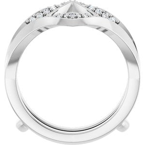 14K White Gold Round 1.2 Mm Polished 1/6 Ctw Lab-Grown Diamond Ring Guard Size 7