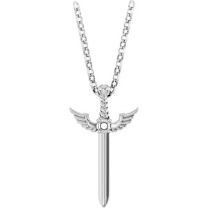 Sterling Silver Round 2 Mm  Natural Ruby Dagger Necklace, Length: 18 In