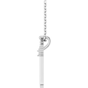 Sterling Silver Round 2 Mm  Natural Ruby Dagger Necklace, Length: 18 In