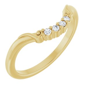 14K Yellow Gold Oval 9 X 7 Mm Si2-Si3, G-H :: 0.07 Ctw Polished .07 Ctw Natural Diamond Matching Band Size 7