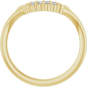 14K Yellow Gold Oval 9 X 7 Mm Si2-Si3, G-H :: 0.07 Ctw Polished .07 Ctw Natural Diamond Matching Band Size 7