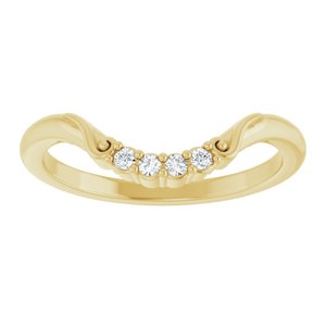 14K Yellow Gold Oval 9 X 7 Mm Si2-Si3, G-H :: 0.07 Ctw Polished .07 Ctw Natural Diamond Matching Band Size 7