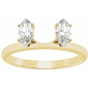 14K Yellow Gold Lab-Grown Diamond Marquise 6.54 X 3.27 Mm Polished 1/2 Ctw Lab-Grown Diamond Wrap-Style Ring Enhancer Size 7