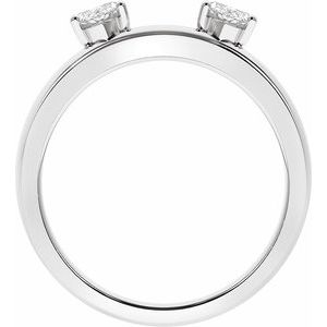 14K White Gold Lab-Grown Diamond Marquise 6.54 X 3.27 Mm Polished 1/2 Ctw Lab-Grown Diamond Wrap-Style Ring Enhancer Size 7