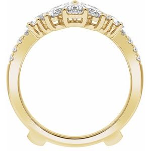 14K Yellow Gold Marquise 6.1 X 3.05 Mm 2 Ctw Lab-Grown Diamond Ring Guard Size 7