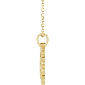 14K Yellow Gold 16.6 X 12.1 Mm 16-18 In Polished Engravable Scroll Necklace