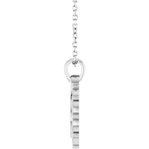14K White Gold 16.6 X 12.1 Mm 16-18 In Polished Engravable Scroll Necklace