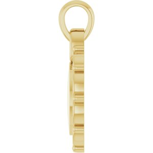 14K Yellow Gold 16.6 X 12.1 Mm Polished Engravable Scroll Pendant