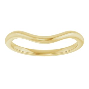 14K Yellow Gold Round 7.4 Mm Polished Matching Band Size 7