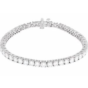 14K Yellow Or White Gold Round 3.5Mm Si1-Si2, G-H 8 CTW Lab-Grown Diamond Line 7" Bracelet