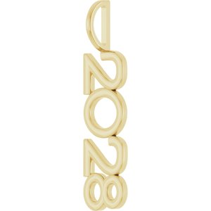 14K Yellow Gold Polished Vertical Pendant