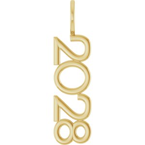 14K Yellow Gold Polished Vertical Pendant