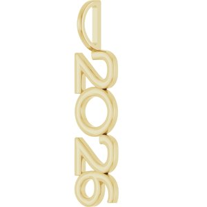 14K Yellow Gold Polished Vertical Pendant