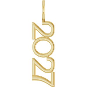 14K Yellow Gold Polished Vertical Pendant