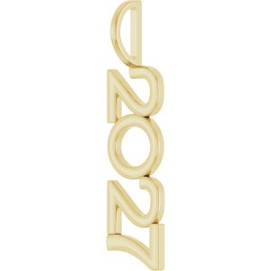 14K Yellow Gold Polished Vertical Pendant