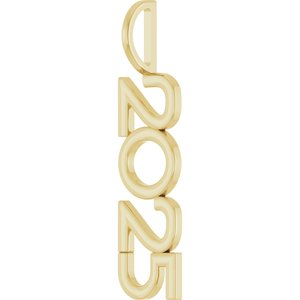 14K Yellow Gold Polished Vertical Pendant