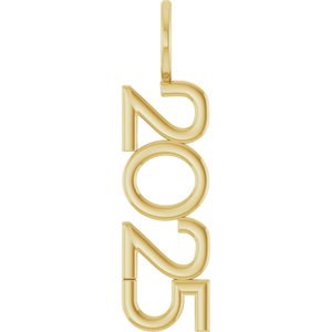 14K Yellow Gold Polished Vertical Pendant