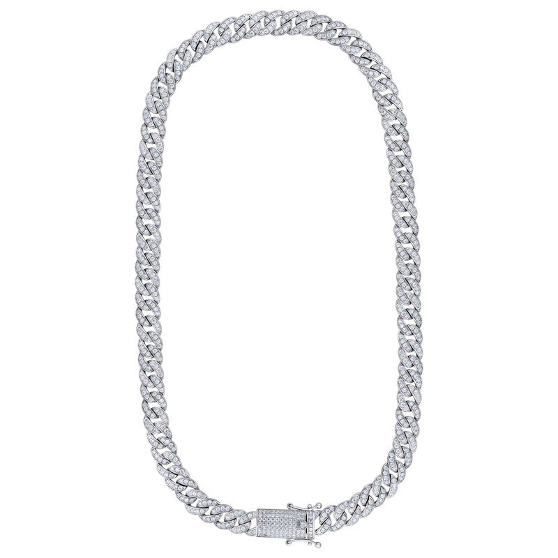 925 Sterling Silver Moissanite 9mm Miami Cuban Chain