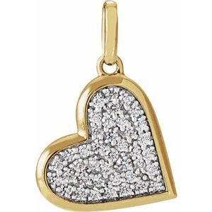 14K Yellow Gold Round 1.3Mm G-H I1 1/4 Ctw Natural Diamond Heart Pendant