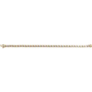 14K Yellow Gold Round 3.75Mm G-H Si1-Si2 8 Ctw Lab-Grown Diamond Line Bracelet, Length: 7.25 In