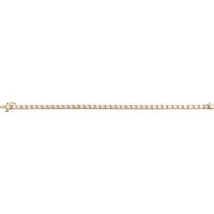 14K Yellow Gold Round 3.4Mm G-H Si1-Si2 6 Ctw Lab-Grown Diamond Line Bracelet, Length: 7.25 In