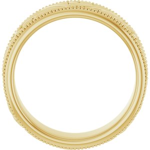 14K Yellow Or White Or Rose Gold Or Sterling Silver Or Platinum Milgrain Edge Floral Flat Band
