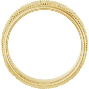 14K Yellow Or White Or Rose Gold Or Sterling Silver Or Platinum Milgrain Edge Floral Flat Band