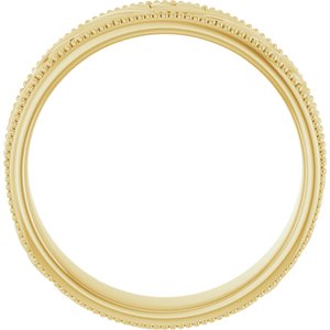 14K Yellow Or White Or Rose Gold Or Sterling Silver Or Platinum Milgrain Edge Floral Flat Band