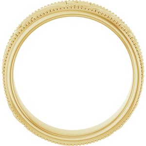 14K Yellow Or White Or Rose Gold Or Sterling Silver Or Platinum Milgrain Edge Floral Flat Band