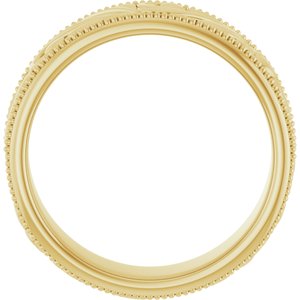 14K Yellow Or White Or Rose Gold Or Sterling Silver Or Platinum Milgrain Edge Floral Flat Band