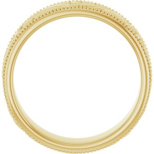 14K Yellow Or White Or Rose Gold Or Sterling Silver Or Platinum Milgrain Edge Floral Flat Band