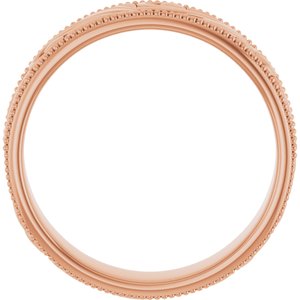 14K Yellow Or White Or Rose Gold Or Sterling Silver Or Platinum Milgrain Edge Floral Flat Band