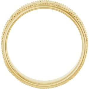 14K Yellow Or White Or Rose Gold Or Sterling Silver Or Platinum Milgrain Edge Floral Flat Band