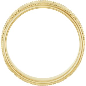 14K Yellow Or White Or Rose Gold Or Sterling Silver Or Platinum Milgrain Edge Floral Flat Band