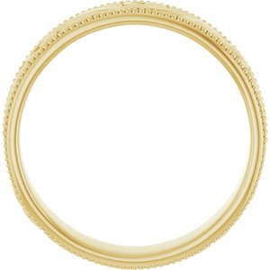 14K Yellow Or White Or Rose Gold Or Sterling Silver Or Platinum Milgrain Edge Floral Flat Band